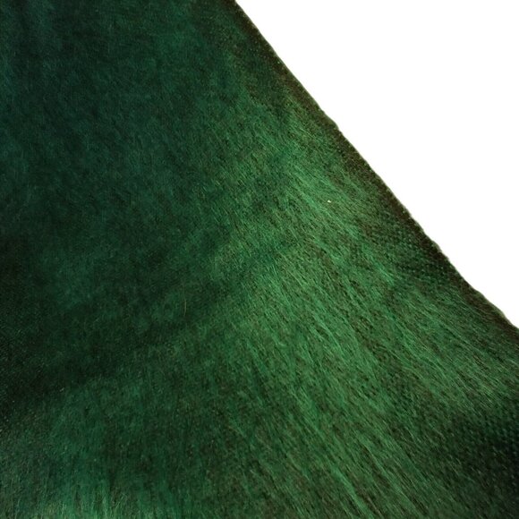Shupaca Scarf Unisex Emerald Green Black Fringe Alpace Blend Fuzzy Ecuador - Picture 14 of 14